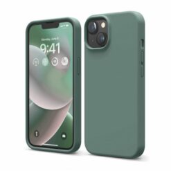 silicone case iphone 14 pine needle green
