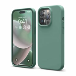 silicone case iphone 14 pro pine needle green
