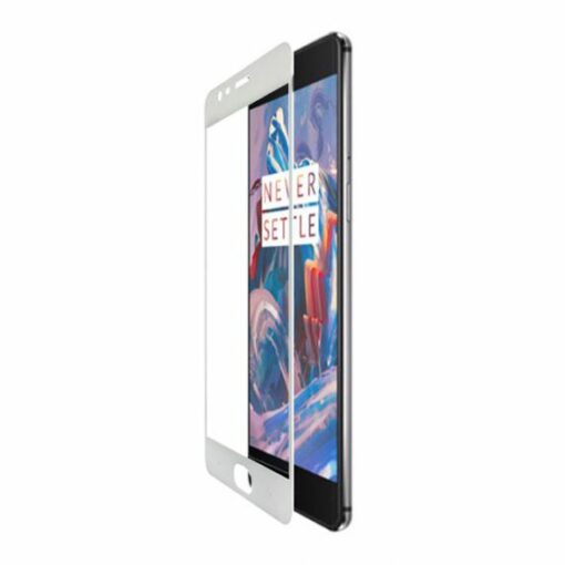 skarmskydd oneplus 3 3t heltackande hardat glas vit