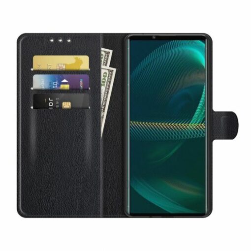 sony xperia 1 iv planboksfodral med stativ brun 1