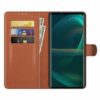 sony xperia 5 iii planboksfodral med stativ brun 1