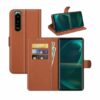 sony xperia 5 iii planboksfodral med stativ brun 5