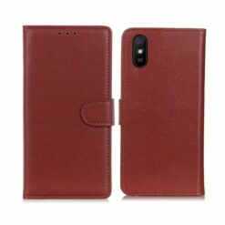 xiaomi redmi 9a planboksfodral med stativ brun