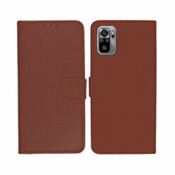 xiaomi redmi note 10 10s planboksfodral med stativ brun