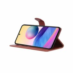 xiaomi redmi note 10 5g planboksfodral med stativ brun 1