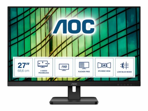 aoc 27e2qae 27 1920 x 1080 vga hd 15 hdmi displayport 75hz