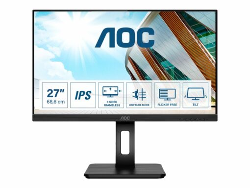 aoc 27p2q 27 1920 x 1080 dvi vga hd 15 hdmi displayport 75hz pivot skaerm