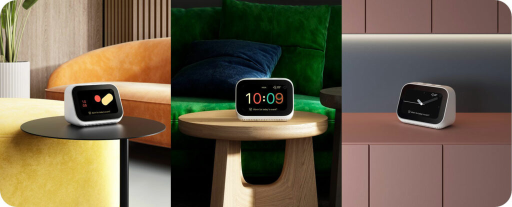 mi smart clock smart display uppställning 