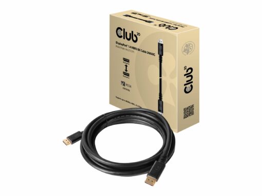 club 3d 20 pin displayport han 20 pin displayport han 4 m sort