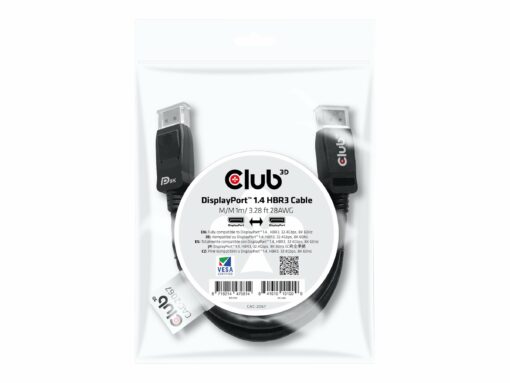 club 3d displayport 14 to displayport 14 m m 1m 2