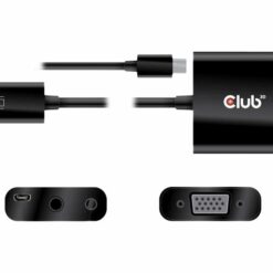 club 3d videointerfaceomformer hdmi vga sort 1