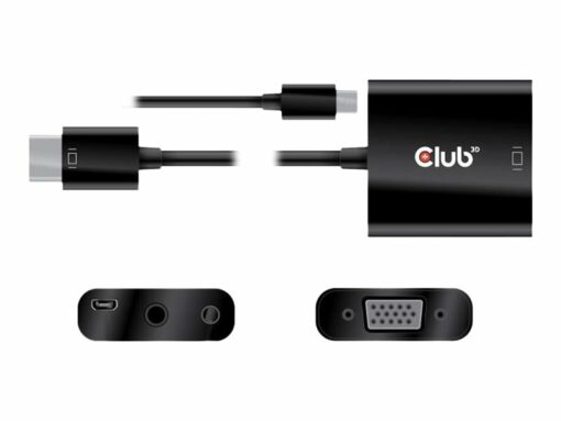 club 3d videointerfaceomformer hdmi vga sort 1