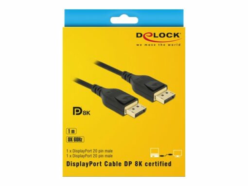 delock 20 pin displayport han 20 pin displayport han 1 m sort 1