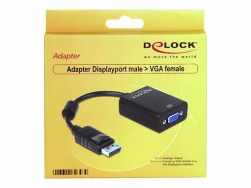 delock adapter displayport han hd 15 vga hun 125 cm 1