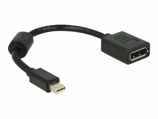 delock adapter displayport hun mini displayport han 21 cm sort