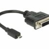 delock video lyd adapter hdmi dvi 20cm sort