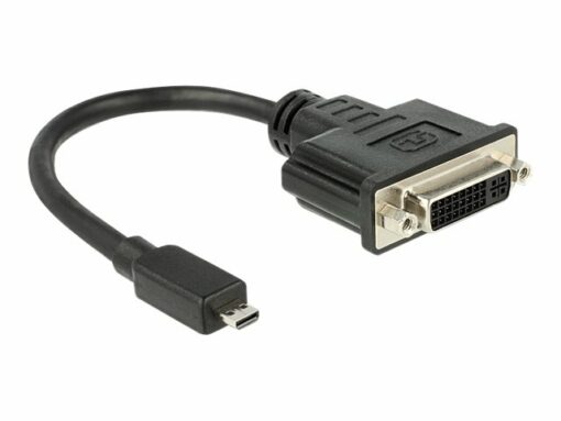 delock video lyd adapter hdmi dvi 20cm sort