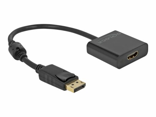 delock videoadapter displayport hdmi 20cm sort