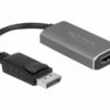 delock videoadapterkabel displayport hdmi 20cm sort gra