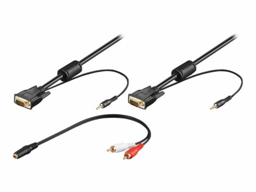 goobay vga w audio line rca adaptor 5m black