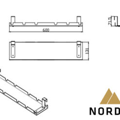 nordic office kabelbakke 100x13x7 cm metal sort