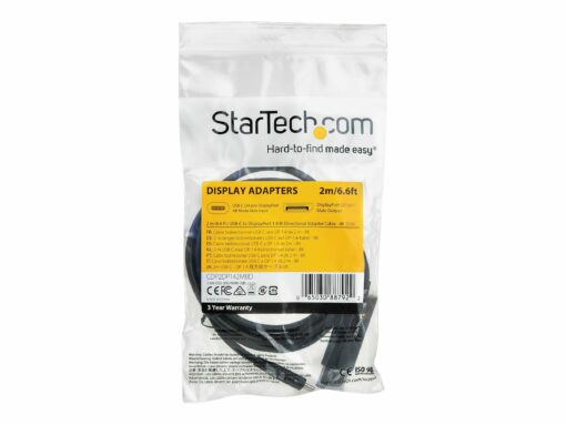 startechcom 24 pin usb c han input 20 pin displayport han output 2 m 2