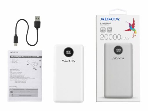 adata p20000qcd powerbank 20000mah hvid 4