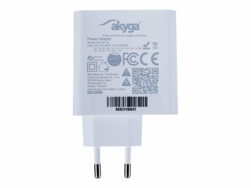 akyga wall charger ak ch 15 65w usb a usb c quick charge 30 5 20v 15 325a 5
