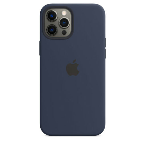 apple iphone 12 pro max silikonskal med magsafe djupbla marin 2