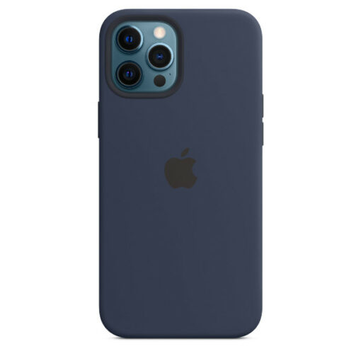 apple iphone 12 pro max silikonskal med magsafe djupbla marin