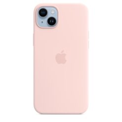 apple iphone 14 plus silikonskal med magsafe chalk pink