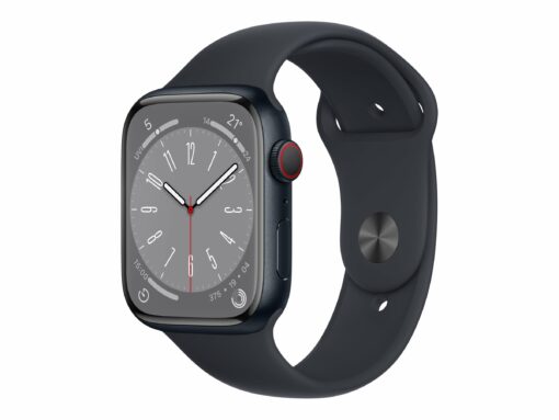 apple watch series 8 gps cellular 45 mm sort smart ur