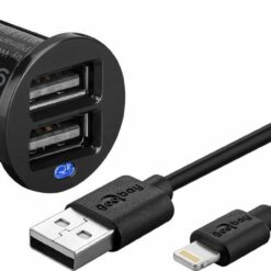 goobay billader lightning 2 1a 2xusb 1 0m black