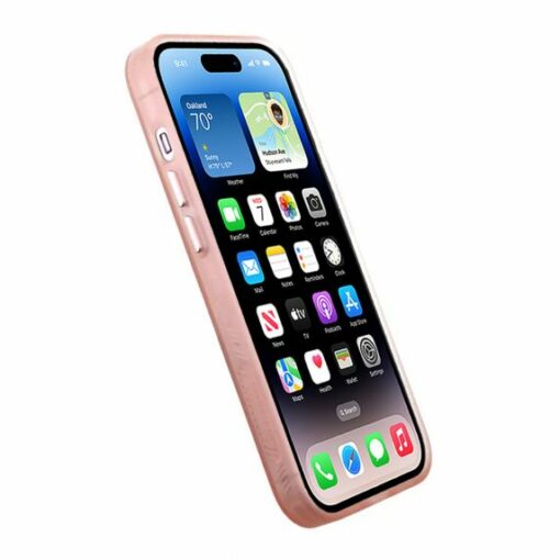 iphone 14 plus mobilskal frostat rosa 3