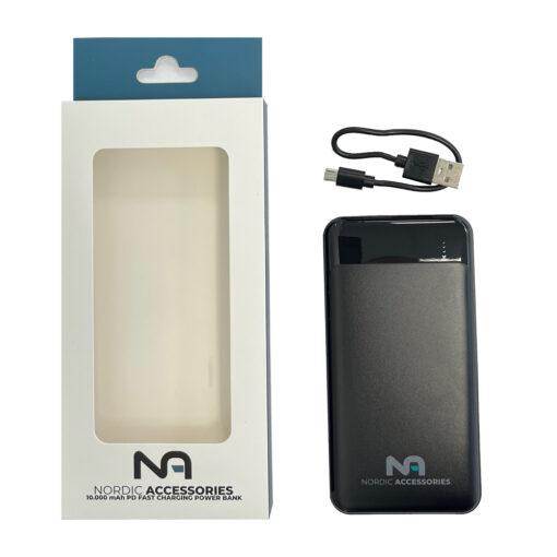 nordic accessories 10000mah 225w fast charge powerbank black 1