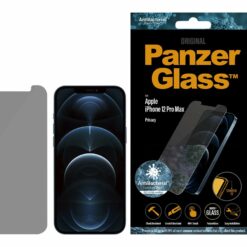 panzerglass original privatlivsfilterskaerm sort transparent apple iphone 12