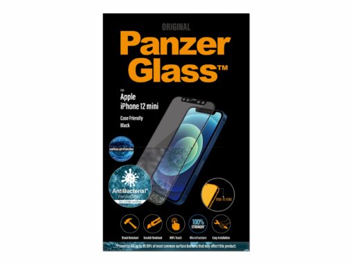 panzerglass skaermbeskytter sort transparent apple iphone 12 mini 4