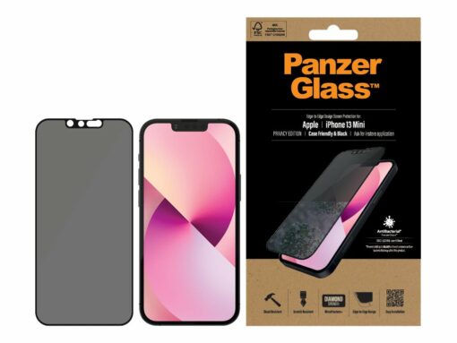 panzerglass skaermbeskytter sort transparent apple iphone 13 mini 3