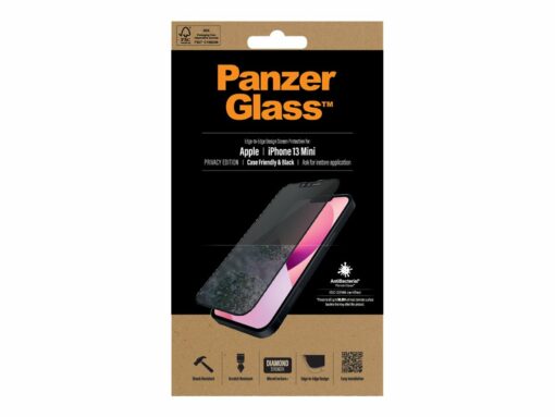 panzerglass skaermbeskytter sort transparent apple iphone 13 mini 4