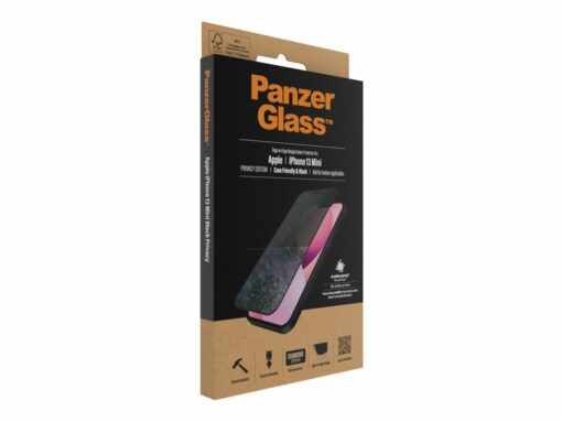 panzerglass skaermbeskytter sort transparent apple iphone 13 mini 5