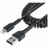 startechcom 50cm 20in usb to lightning cable mfi certified coiled iphone