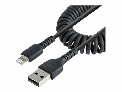 startechcom 50cm 20in usb to lightning cable mfi certified coiled iphone