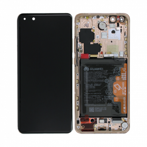 huawei p40 skarm display med batteri original guld