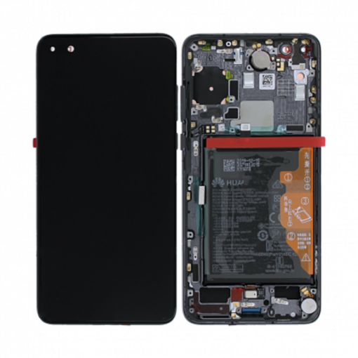 huawei p40 skarm display med batteri original svart