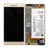 huawei p8 skarm display med batteri oem guld