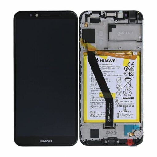 huawei y6 2018 skarm display med batteri original svart