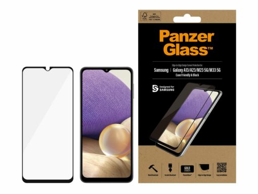 panzerglass samsung galaxy a13 heltackande skarmskydd svart 3