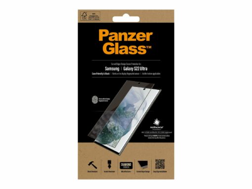 panzerglass samsung galaxy s22 ultra skarmskydd svart transparent 5