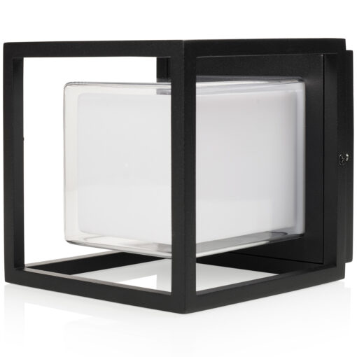 vagglampa led cubic aluminium svart 4