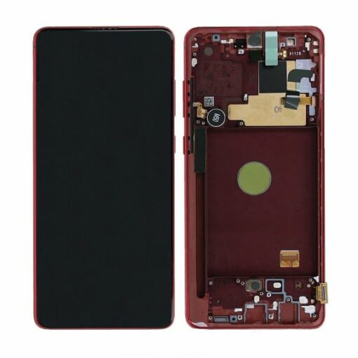 Samsung Galaxy Note 10 Lite (SM N770F) Skärm med LCD Display Original Röd
